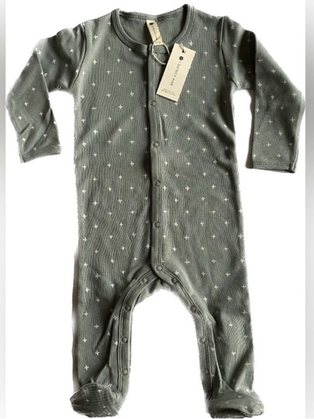 Quincy Mae Organic Cotton Footie Sleeper, Gender Neutral, Snaps, Baby
